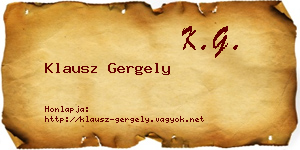 Klausz Gergely névjegykártya