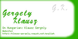 gergely klausz business card